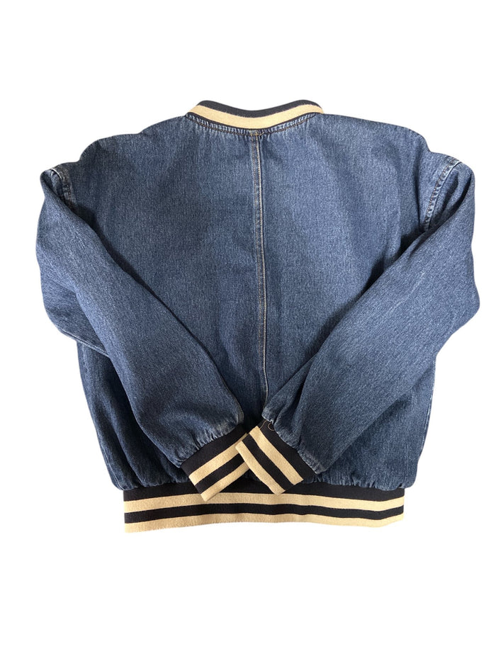 Pre-Loved Varsity Denim Jean Jacket *Medium - Deer Creek Mercantile