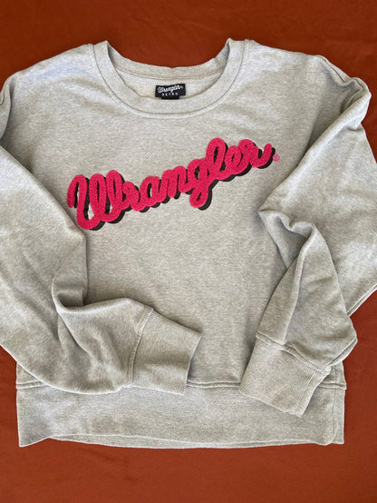 Pre-Loved Wrangler Retro Pink & Gray Sweatshirt *Size Large - Deer Creek Mercantile