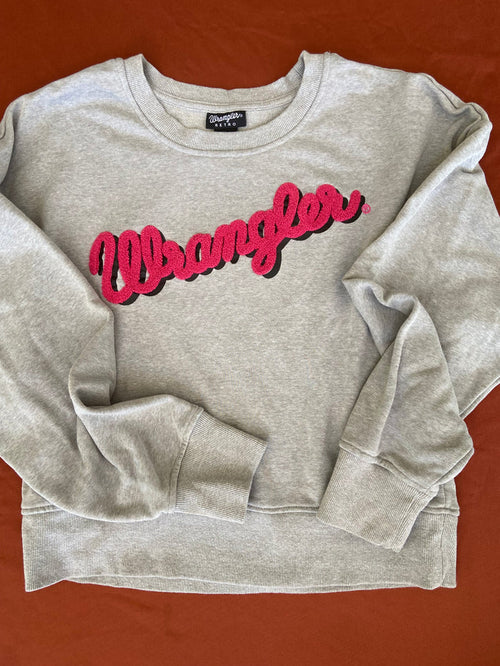 Pre-Loved Wrangler Retro Pink & Gray Sweatshirt *Size Large - Deer Creek Mercantile