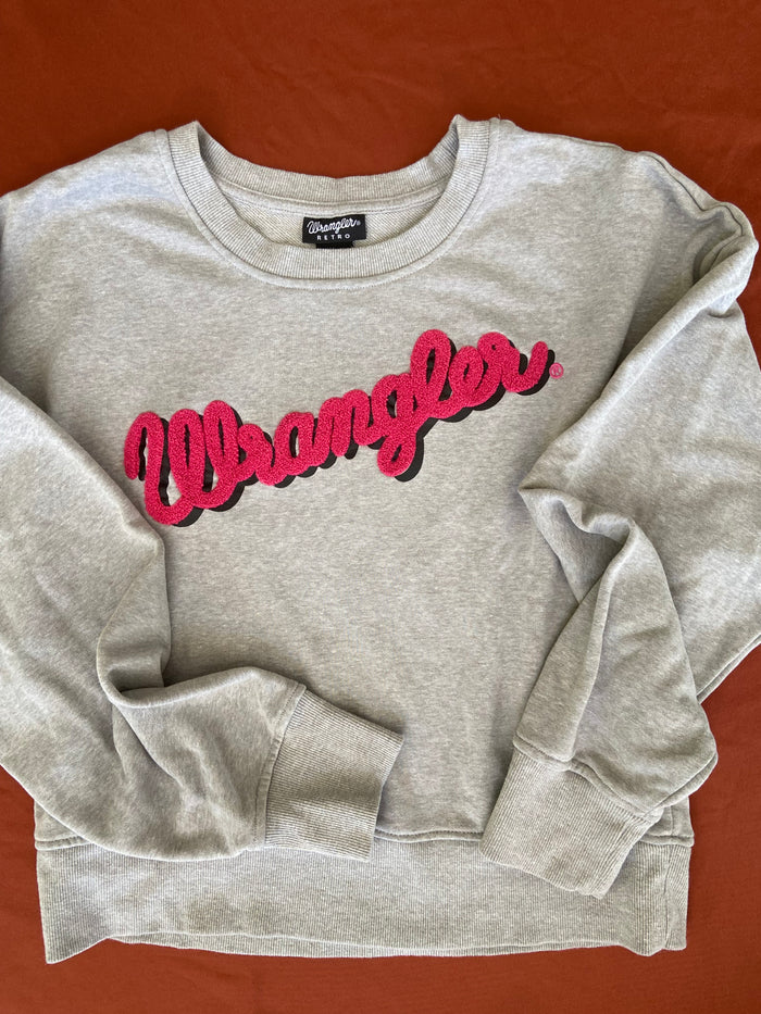 Pre-Loved Wrangler Retro Pink & Gray Sweatshirt *Size Large - Deer Creek Mercantile