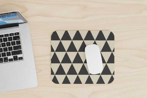 Modern Mouse Pad Geometric Black Cream Triangles, Modern Computer and IT Accessories, Office Decor, Made in the USA | Pippa + June