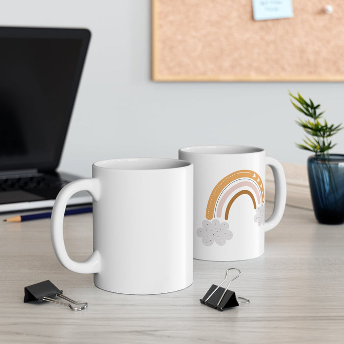 Kids Ceramic Mug Neutral Rainbow, Kids Drinkware Tabletop | Pippa + June