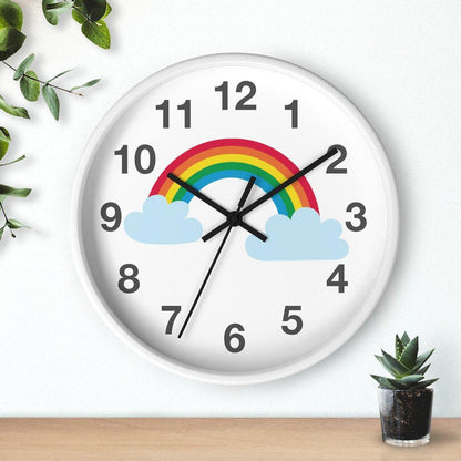Nursery Wall Clock No Ticking Rainbow, Kids Wall Clock, Nursery Large Wall Clock, Silent Nursery Wall Clock, Kids Wall Decor | Pippa + June