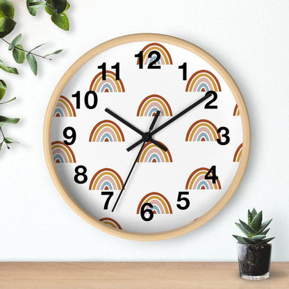 Rainbow Wall Clock, Kids Wall Clock Neutral Unisex, Nursery Wall Clock, Childrens Wall Clock, Kids Clock, Kids Wall Decor, Kids Room Decor