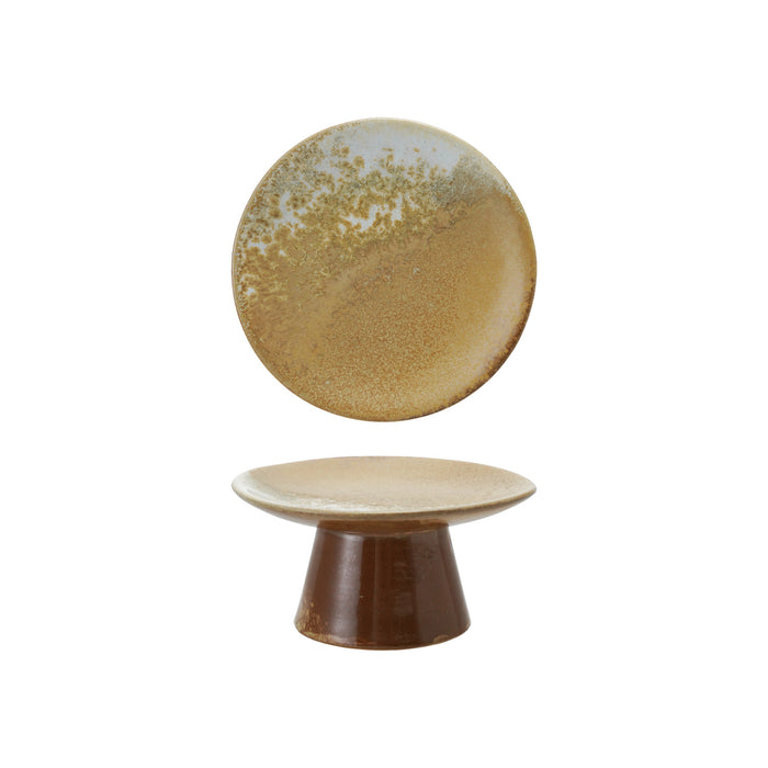 Stoneware Pedestal, Reactive Glaze (Each One Will Vary)
