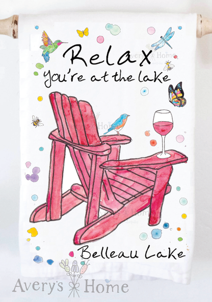 Relax At the Lake Tea Towel