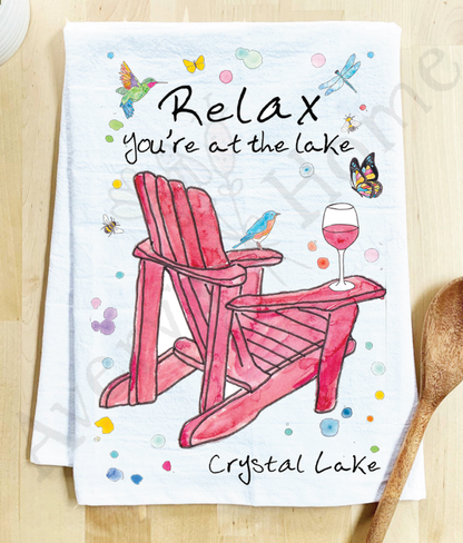 Relax At the Lake Tea Towel