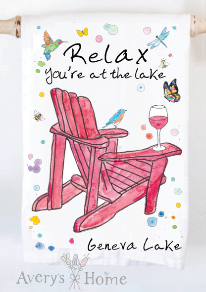 Relax At the Lake Tea Towel