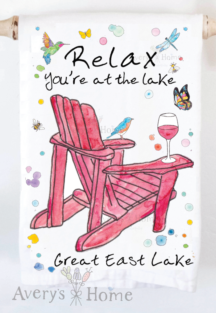 Relax At the Lake Tea Towel