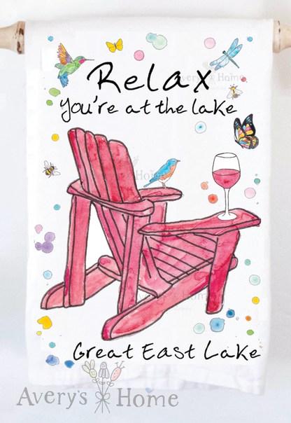 Relax At the Lake Tea Towel