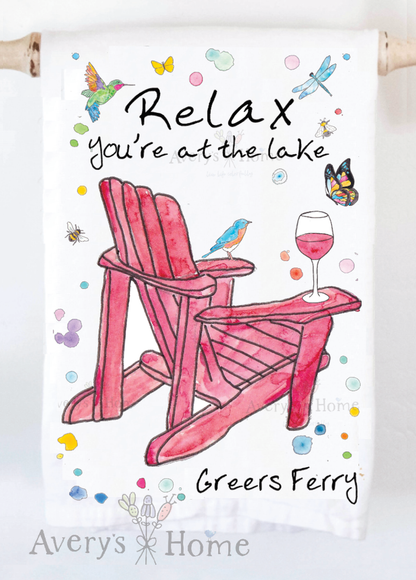 Relax At the Lake Tea Towel