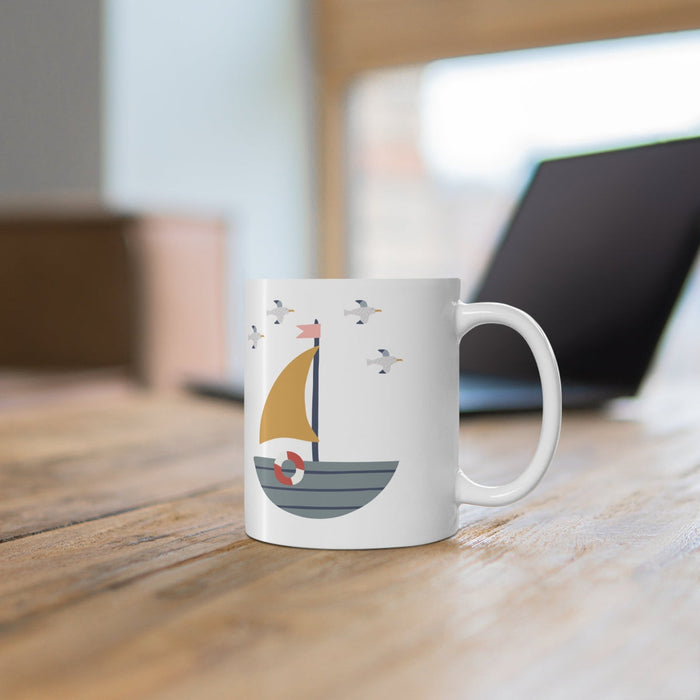 Boy Drinkware Mug Nautical Ocean, Boys Gift, Boys Mug, Boys Gift, Boys Cups