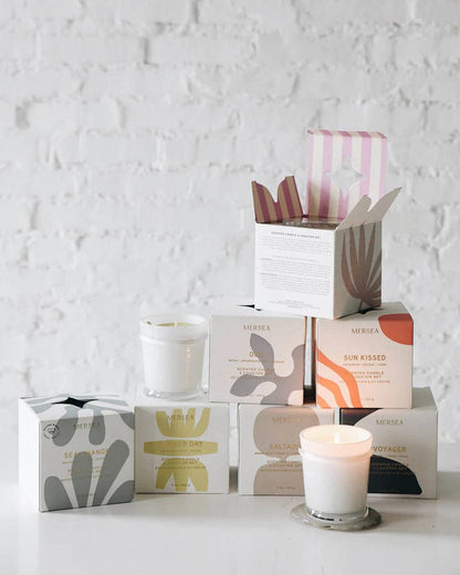 Saltaire Candle with Coaster - The Preppy Bunny