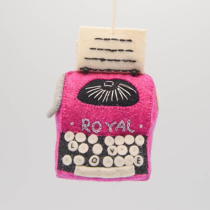 Secret Love Pink Typewriter Ornament