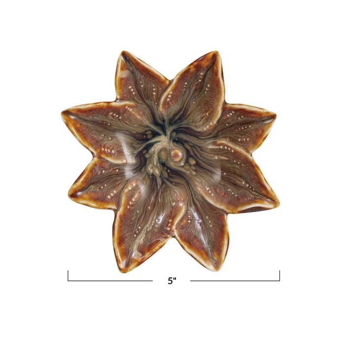 Small Stoneware Flower Shaped Plate