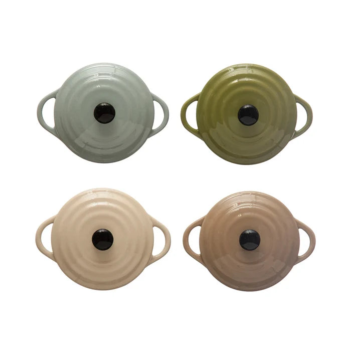 Stoneware Mini Baker & Lid- 4 Colors