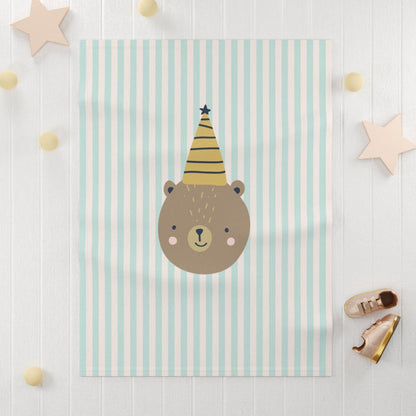 Kids Blanket Neutral Stripped Animal, Baby Blanket, Kids Bedding | Pippa + June