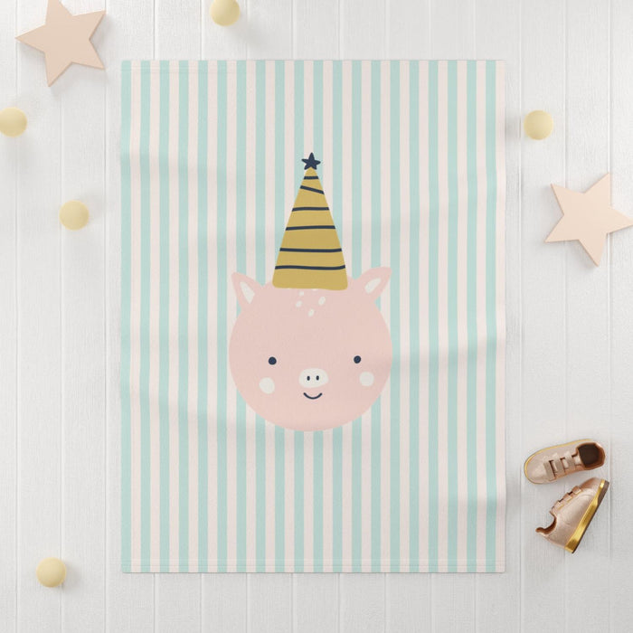 Kids Blanket Neutral Stripped Animal, Baby Blanket, Kids Bedding | Pippa + June