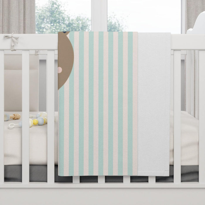 Kids Blanket Neutral Stripped Animal, Baby Blanket, Kids Bedding | Pippa + June