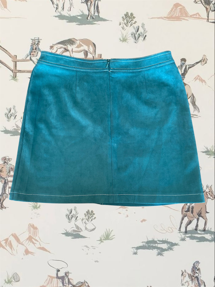 Suede Green Peach Love CA Skirt *Size Large - Deer Creek Mercantile