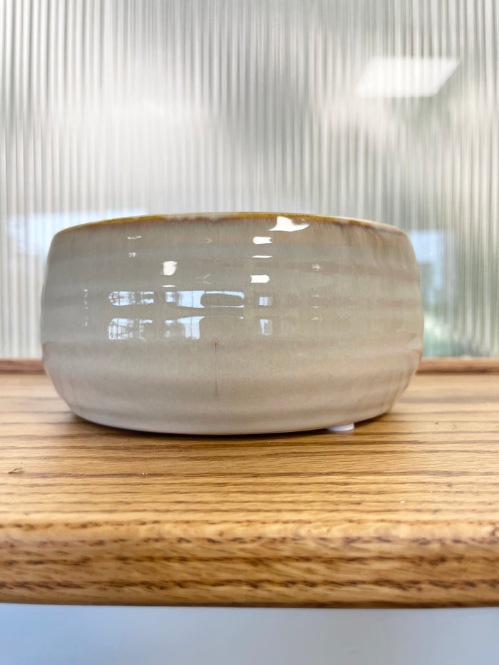 Tan Stoneware Mini Pot