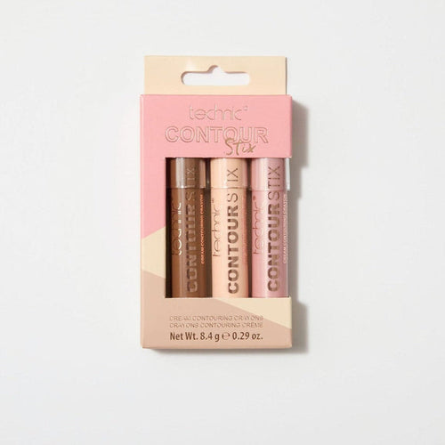 Technic Contour Stix set with cream contour, concealer and highlighter crayons in pastel pink packaging