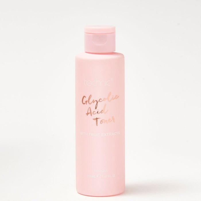 A glycolic acid toner in front of a white background.
