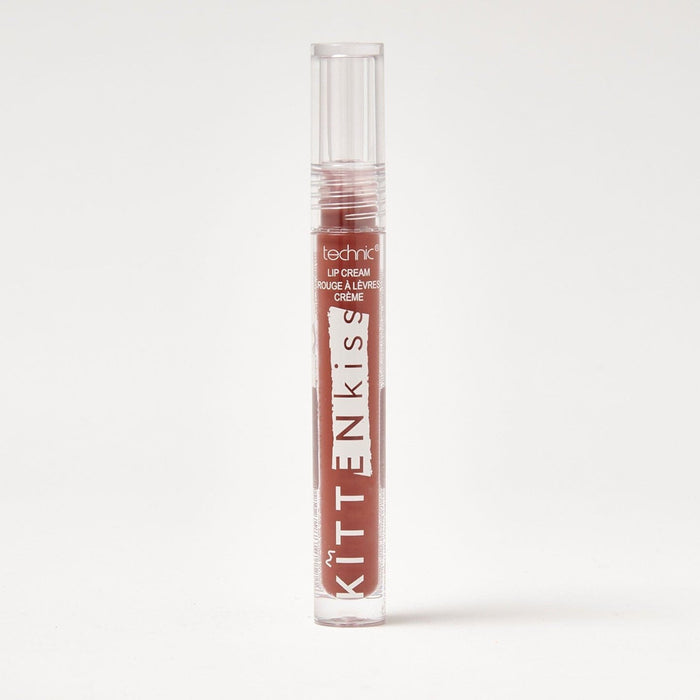 A kitten kiss lip cream in the shade Brown Bunny on a white background.