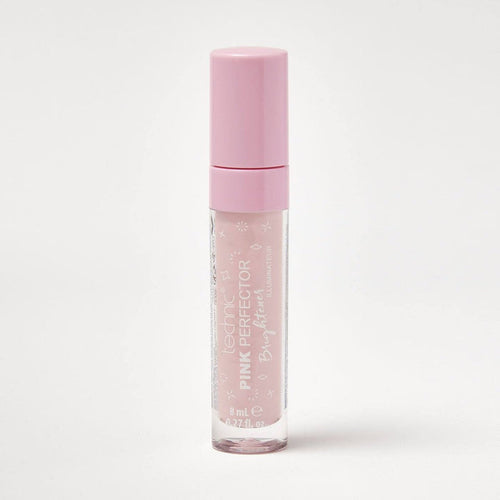 A pink perfector concealer on a white background.