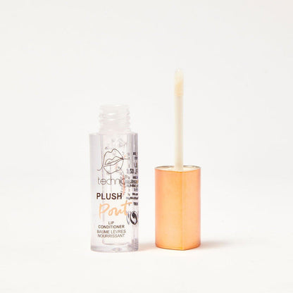 An opened plush pout lip conditioner on a white background.