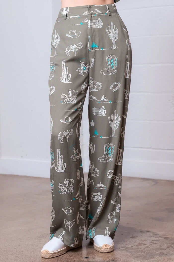 The Buckaroo High Waisted Western Pants - Deer Creek Mercantile