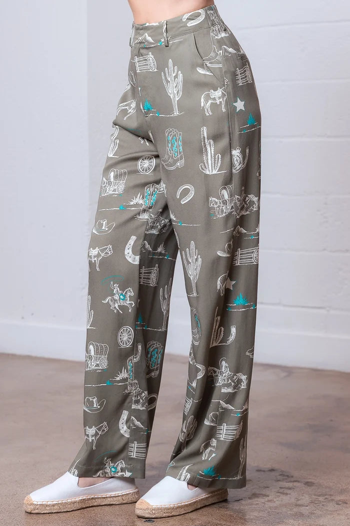 The Buckaroo High Waisted Western Pants - Deer Creek Mercantile