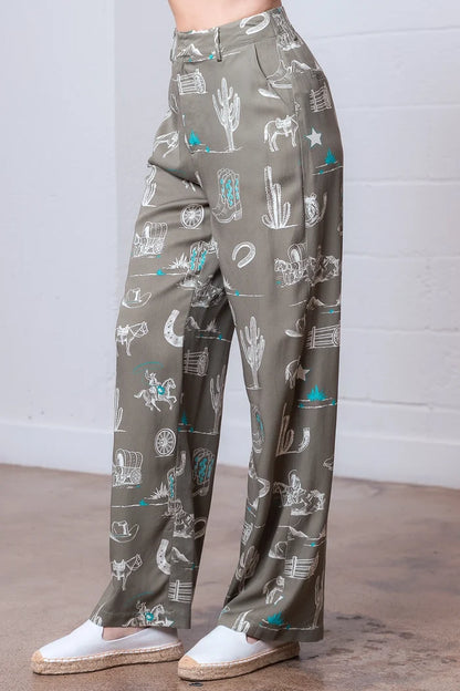 The Buckaroo High Waisted Western Pants - Deer Creek Mercantile