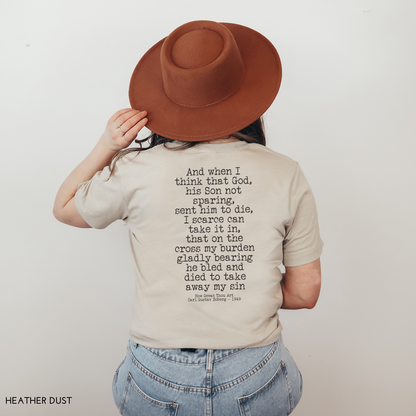 Then Sings My Soul Hymn Vintage Wash Tee Shirt Front and Back Design