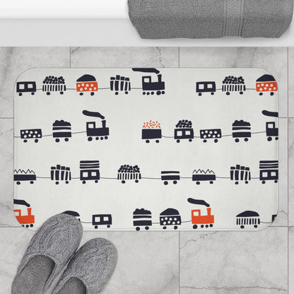 Boys Bath Mat Choo Choo Train, Boys Bathroom Decor, Kids Bathroom | Pippa + June