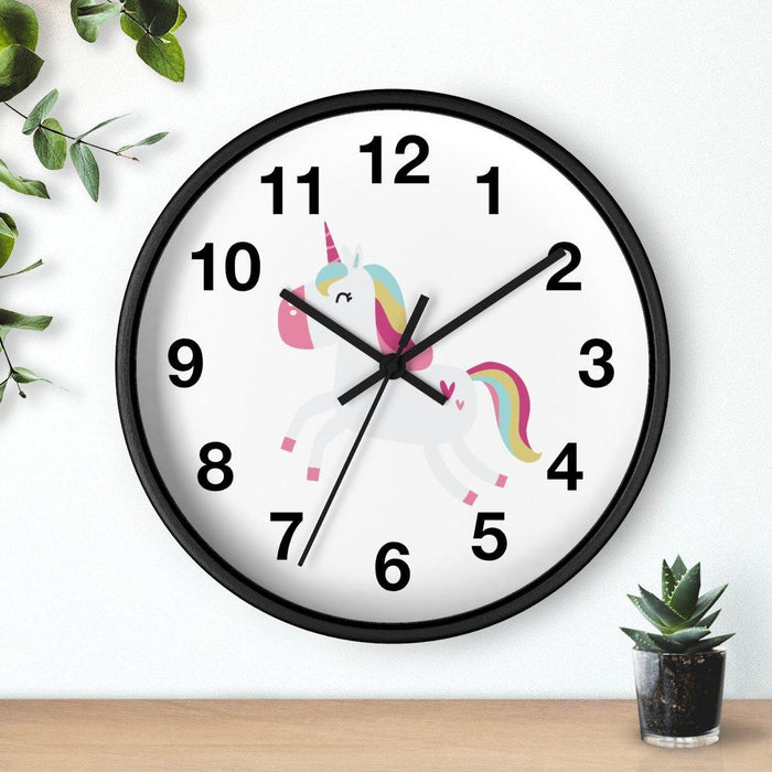 Kids Wall Clock, Fairy Tale Unicorn Wall Clock, Silent Non Ticking Wall Clock, Children's Wall Clock, Nursery Wall Clock, Toddler Wall Clock, Baby Room Clock, Playroom Wall Clock, Girls Bedroom Wall Clock, Kids Room Decor, Made in the USA | Pippa + June
