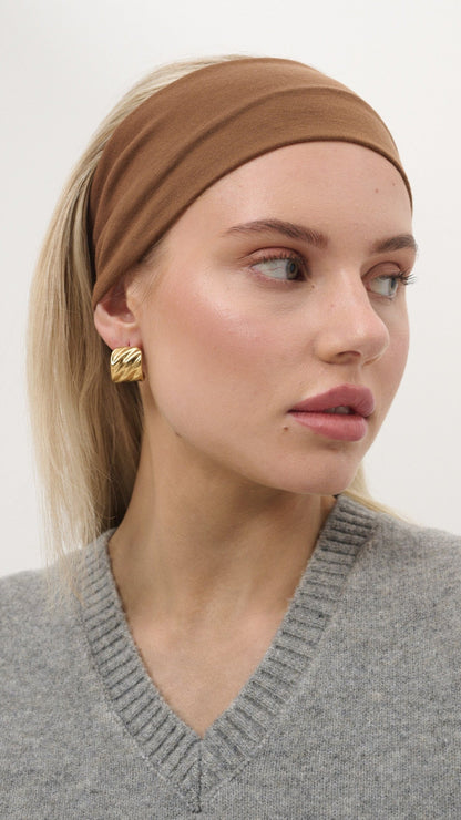 Vera Textured 18K Gold Plated Earrings - Gold
