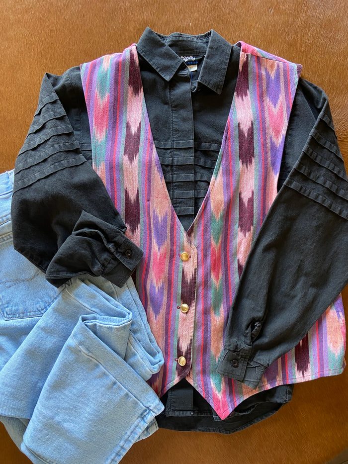 Vintage 90s Southwest Vest *Fits Like A Large - Deer Creek Mercantile