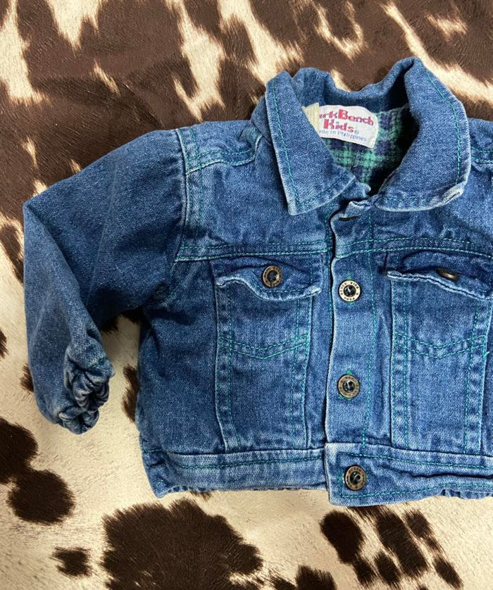 Vintage Park Bench Kids Denim Jacket W/ Plaid Lining *12 Months - Deer Creek Mercantile