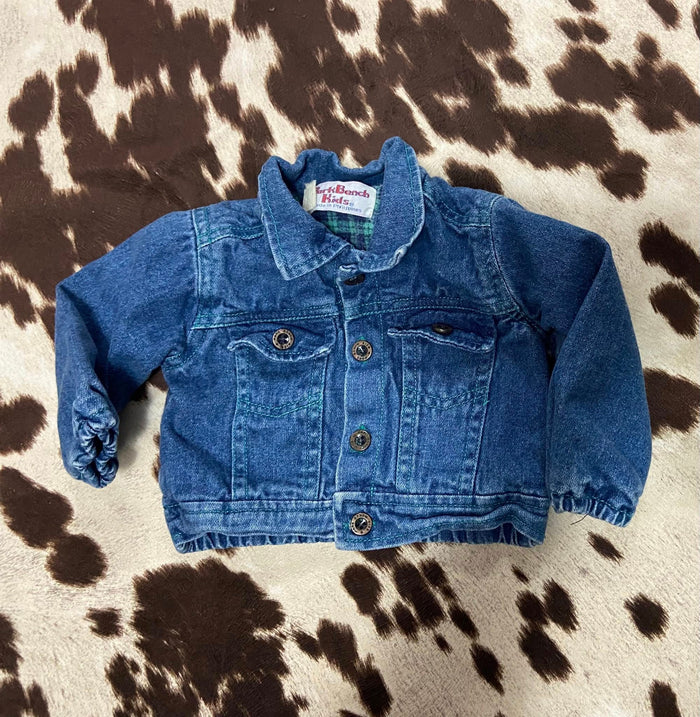 Vintage Park Bench Kids Denim Jacket W/ Plaid Lining *12 Months - Deer Creek Mercantile