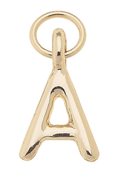 W Mini Initial Charm in Shiny Gold