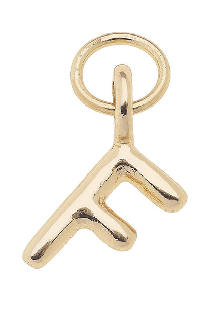 W Mini Initial Charm in Shiny Gold
