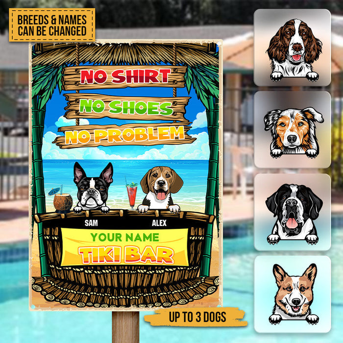 Welcome To Our Tiki Bar - Metal Sign - Gift For Dogs Lover Personalized Custom Dogs Printed Metal Sign