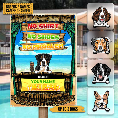 Welcome To Our Tiki Bar - Metal Sign - Gift For Dogs Lover Personalized Custom Dogs Printed Metal Sign