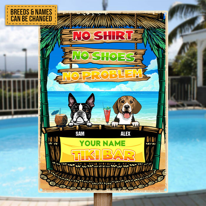 Welcome To Our Tiki Bar - Metal Sign - Gift For Dogs Lover Personalized Custom Dogs Printed Metal Sign