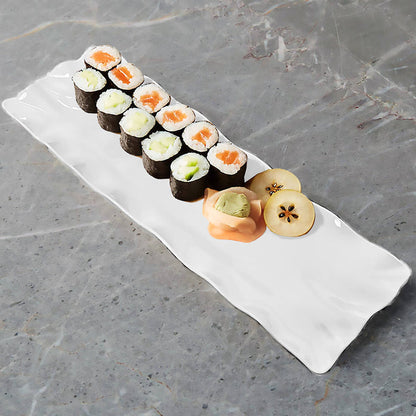 White 20 3/4" Melamine Rectangle Tray