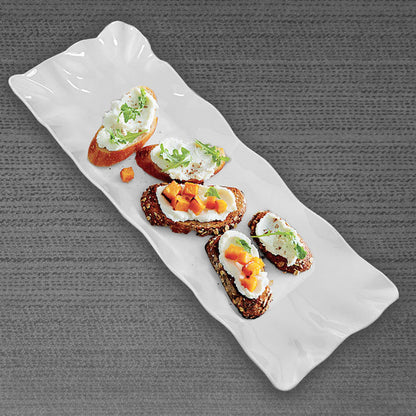 White 20 3/4" Melamine Rectangle Tray