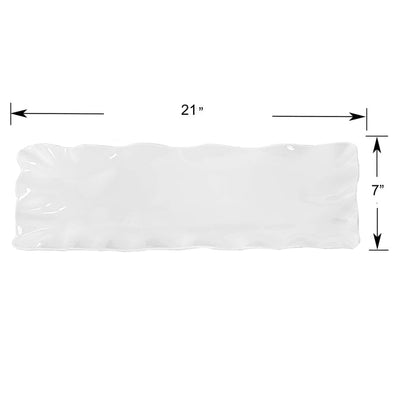 White 20 3/4" Melamine Rectangle Tray