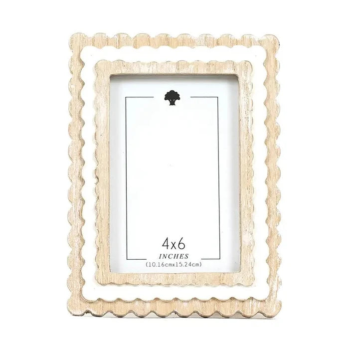 Wood Photo Frame 6 x 8 x 1 in Scallop Edge - Potpourri Gift Shop