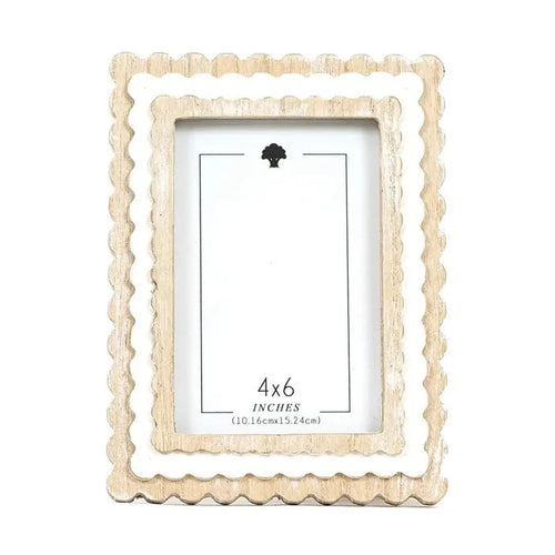 Wood Photo Frame 6 x 8 x 1 in Scallop Edge - Potpourri Gift Shop